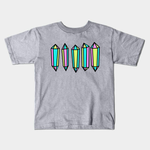 Pastel Crystals Kids T-Shirt by Durvin